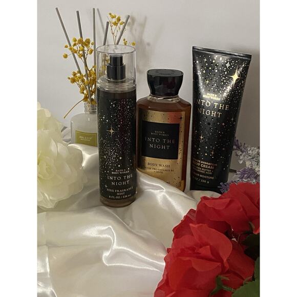 Set Of 3 Bath &Body Works Into The Night Mist Spray Shower Gel & Body Cream